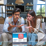 Image depicting a dissatisfied Airbnb user